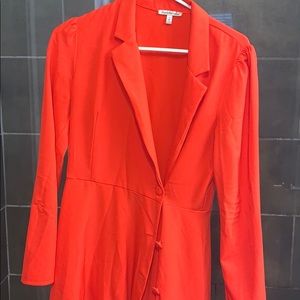 Bright orange blazer dress